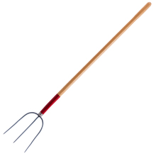Long Wooden Handle Three-Toothed Farm Fork