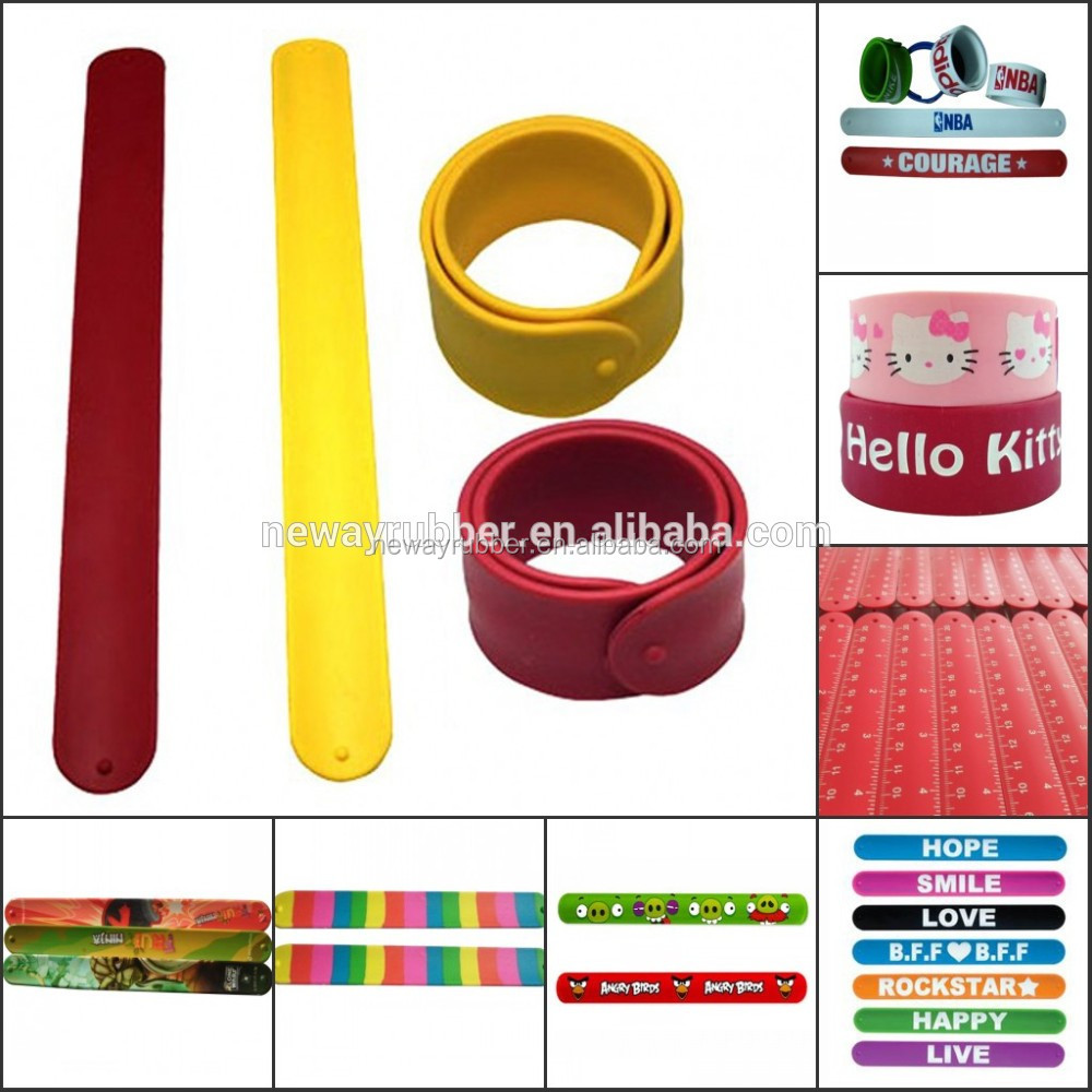 Personalized Silicone Slap Band Wide Slap Bracelet Slap & Snap Bracelets Bracelets, Bangles Silicone+steel Plate OEM 500pcs