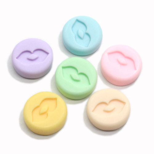 Kawaii Round Candy Resina Cabochon Simulazione Alimento con forma di labbra Accessori per capelli fai da te all&#39;ingrosso Creazione di gioielli