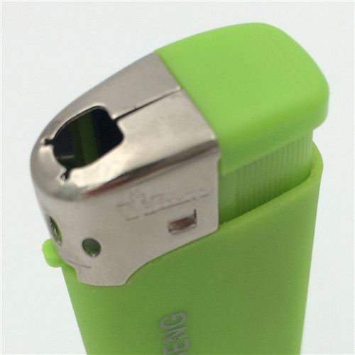 8.1cm Refillable Rubber Finish Triangle ISO Electronic Lighter