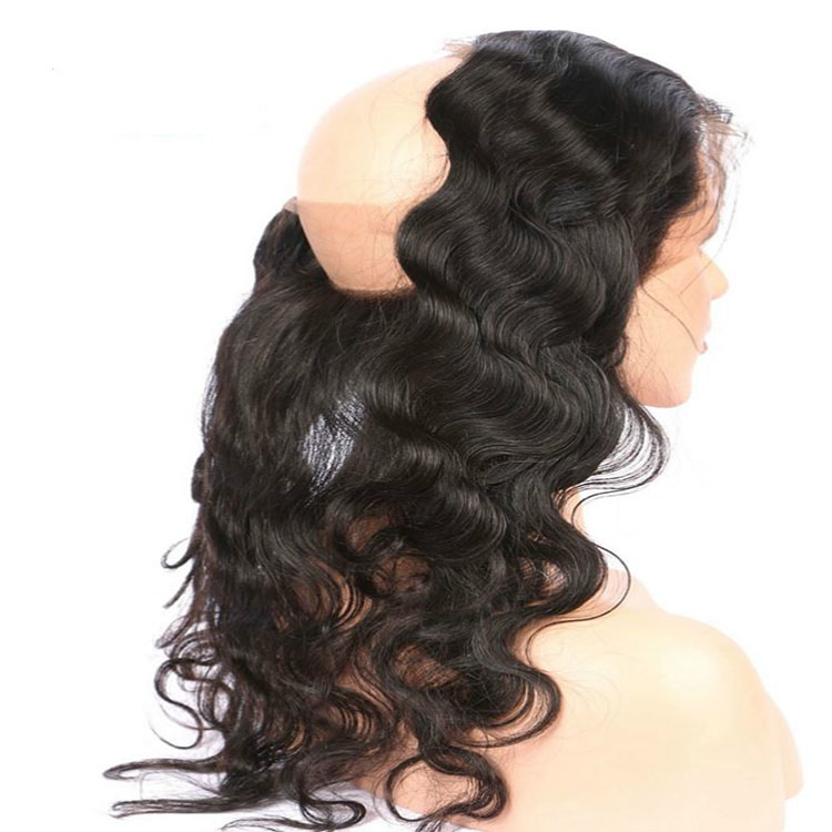 Peruvian Body Wave Pre Plucked 360 Lace Frontal Closure With Baby Hair 100% Remy Human Hair