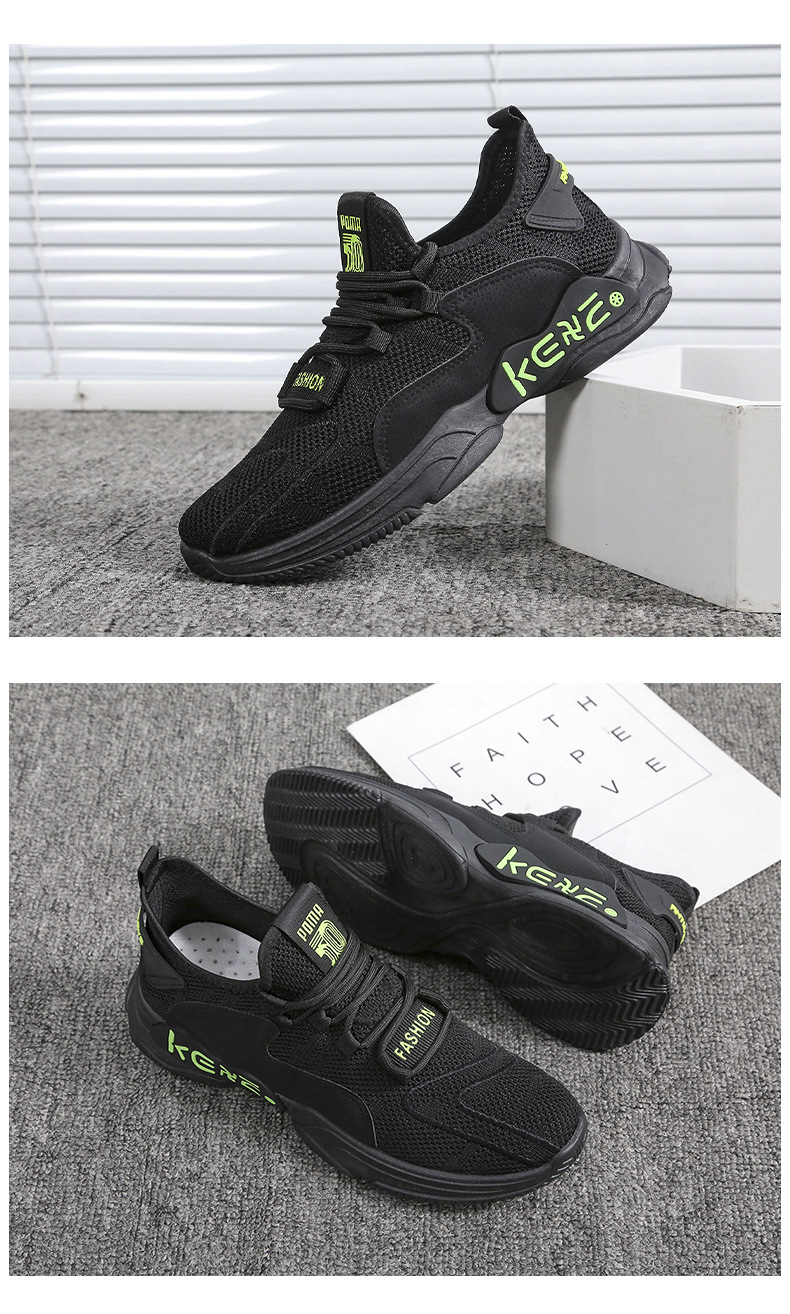 Fashion New Men's Shoes Korean Sports and Leisure Running Shoes Fly Woven Breathable Mesh Shoes Casual