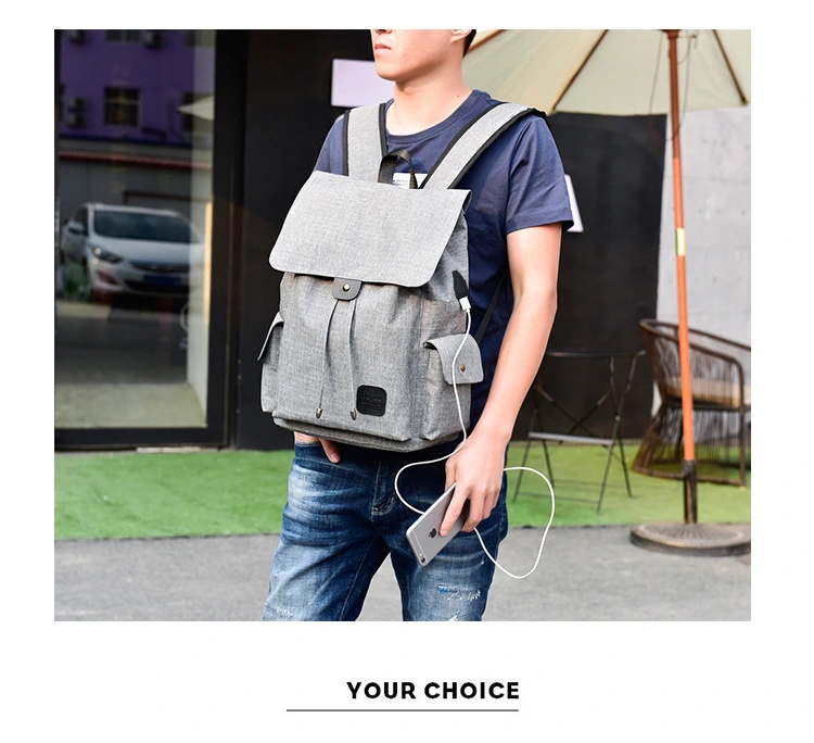 New USB Charging Men and Women Outdoor Leisure Canvas Big Travel Backpack Fashion Backpack Student School Bag Laptop Bag