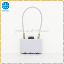 Silver lock with steel cable small cable lock