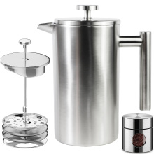 Custom Wholesale Stainless Steel French Press Thermos Pot for 600ml Espresso Coffee