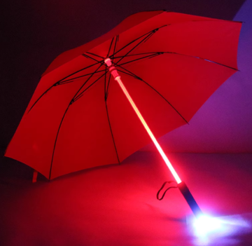 Novelty LED Shaft Auto Fold Umbrella