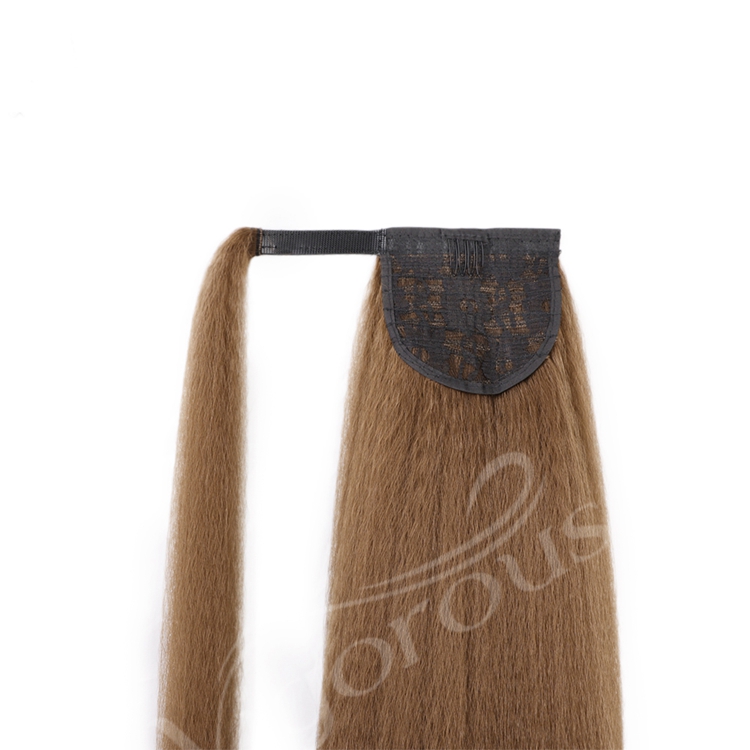 Fiber Brown Silky Natural Color Yaki Drawstring African Long Straight Wigs Synthetic Hair Ponytail Extension