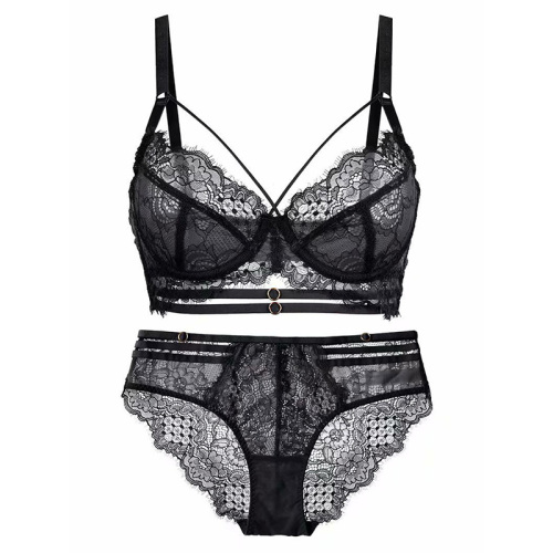 34d/36d/38d/40d Spitzen-Bügel-Dessous und Höschen-Set