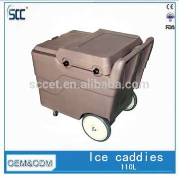 110L Plastic ice cool carts, ice storage carts for cooling