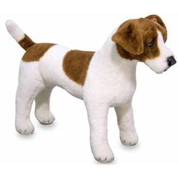 plush terrier stuffed dog, standing stuffed dog, toy dog