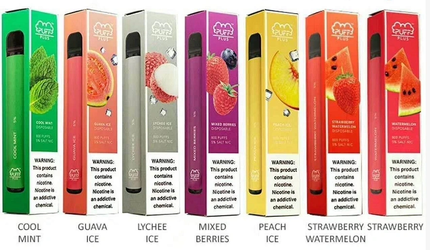 Newest 60 Flavors Electronic Cigarette Device 800 Puffs Vaporizer Puff Bar Plus Disposable Vape Pen