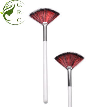 White Handle Airbrush Fan Makeup Brush