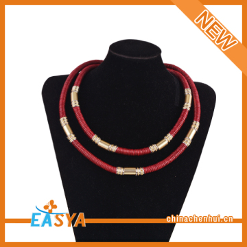 Cheap Gold Bead Necklace Red Chain Necklace