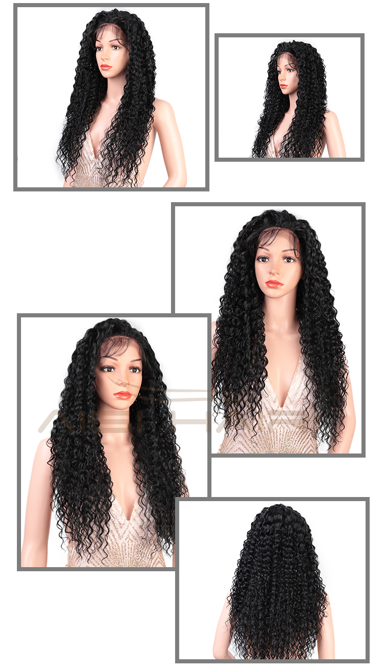 Afro Kinky Curly Wave Long Wavy Deep Wave Front Lace Natural Black Wig Lace Frontal Wig 13x6 Hair Wigs For Black Women