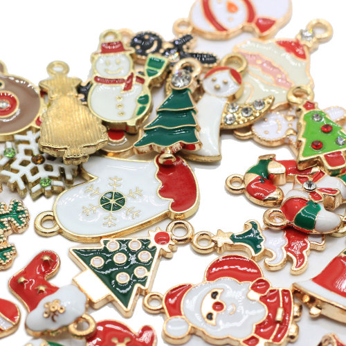 Kawaii lega smalto ornamento di natale charms natale artificiale artigianale pupazzo di neve albero fiocco di neve accessori gioielli fai da te