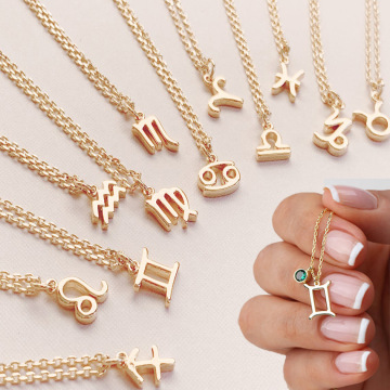 Zodiac Gold Plated Chains Crystal Sign Charms Necklaces for Women: 2024 Hot Selling Trends