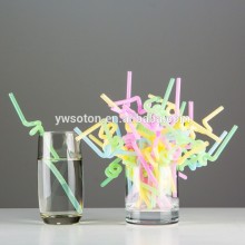 Eco-friendly Plastic Double Bendy Flexible Drinking Artistic Straws Cocktail Drink Straw Assorted Colors