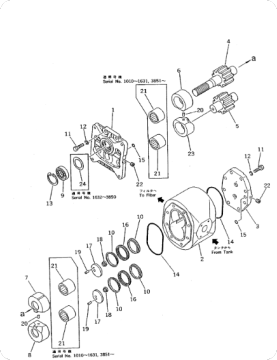 Bulldozer D355A-5 working pump 07448-66200
