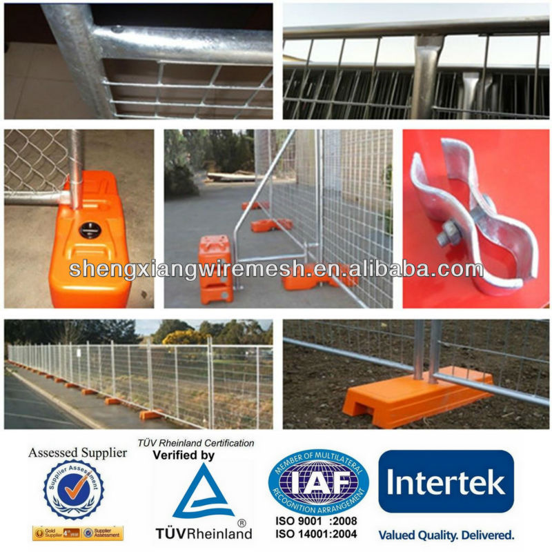 Galvanized temporary fence or movable fence (best price) Factory verifid by ISO and TUV Rheinland