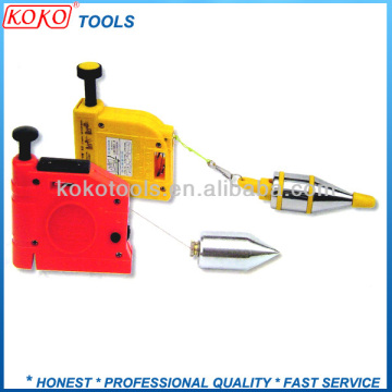 Cord inside tape plumb bob measuring tool