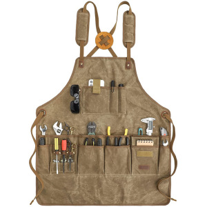 Adjustable Straps Cross Back Canvas Apron