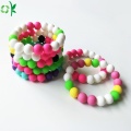 High-quality Charm Silicone Bead Bracelet with Mixed-colors