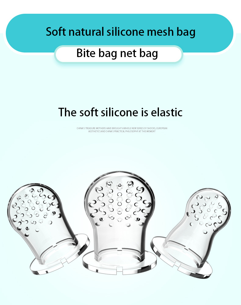 Safe BPA Free Infant Nibbler Feeder Mesh Bag Soft Fruit Milk Pacifier Oem Feeding Fresh Food Silicone Baby Nipple