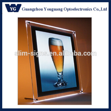 LED illuminated acrylic frame, frameless clear acrylic poster frames