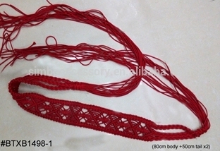 waxed cord weaving XX pattern tassel belt,knitting belt,braided rope belt,macrame belt,women weave belt,garment accessories
