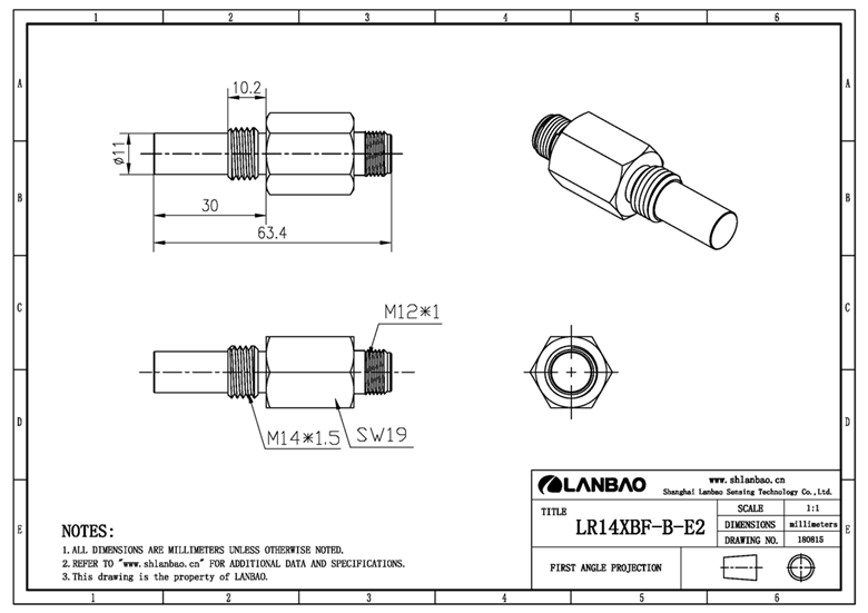 LANBAO M14 Flush 1.5mm High Pressure Resistant Inductive Sensor with CE UL