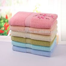 embroidery bamboo towel bath towel with plain base
