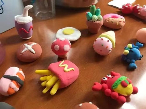 Colourful plasticine of children