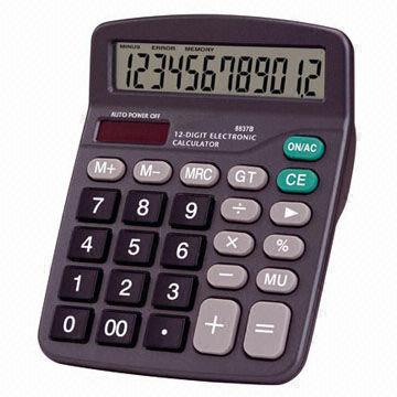 12 Digits Desktop Calculator with Square Root and Percentage Functions