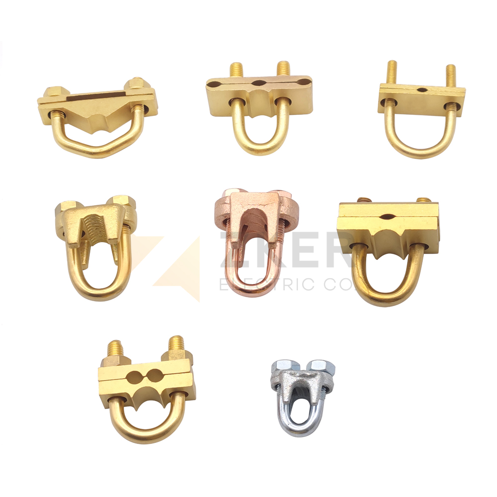 Top sale lightning earth rod clamp 20 mm 3/4" welding ground clamp cable fixing clamps