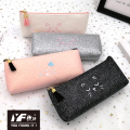 Custom cute cartoon cat PU pencil case