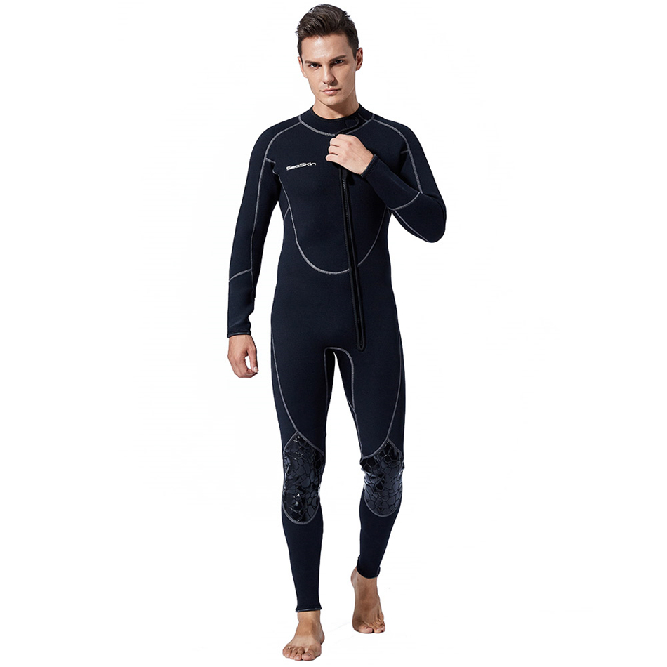 Seaskin Mens Neopren ön fermuarlı tüplü dalış wetsuits