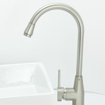 Top Quality Deck Mounted Brass Mixer Tap Brushed Nickle Pull Out Kitchen Sink Faucet