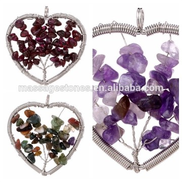 Natural semiprecious stone beads pendant chakra flower pendants