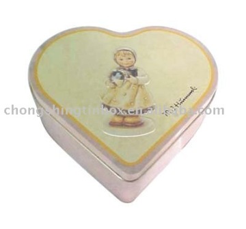 Heart shaped tin chocolate box