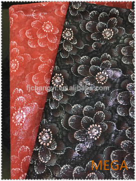 Classical Sumptuous Flower Pattern print Suede faux Leather