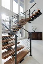 Wooden Brushed Mono Stringer Staircase