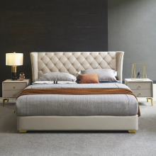 light luxury small apartment upholstered bed