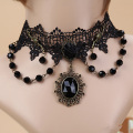 Kristal kralen Choker Lace sieraden met Rose Charm Necklace