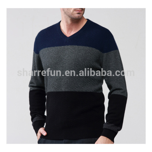 Factory sales men V-neck pure cashmere sweater