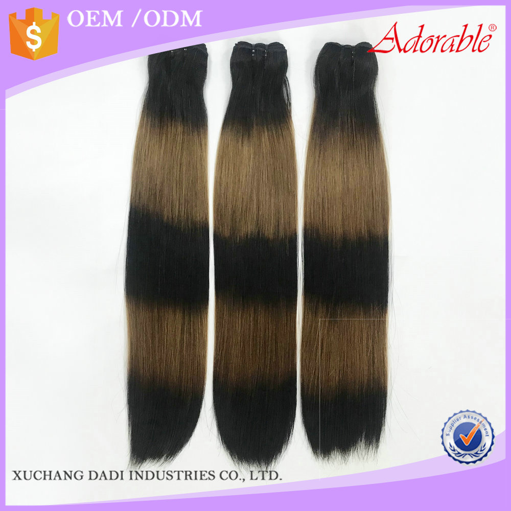 Ombre color Hair weave dyed bleached,distributor wholesale vendor tiger skin color virgin Brazilian double drawn human hair weft