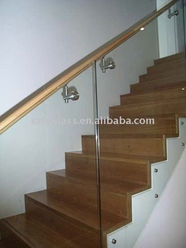 staircase railing tempered glass