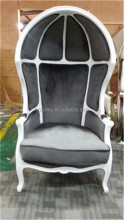 Old Fashion Furniture Restaurant Chair, Accent Velvet Half Dome Canopy Chair