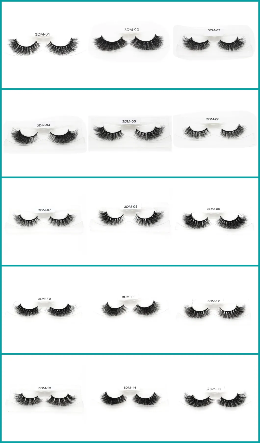 3D Mink Eyelashes Hand Made 100% Fur Material Eyelash 3dm-09 - Mcds Inci Coa BV Sg ISO9001