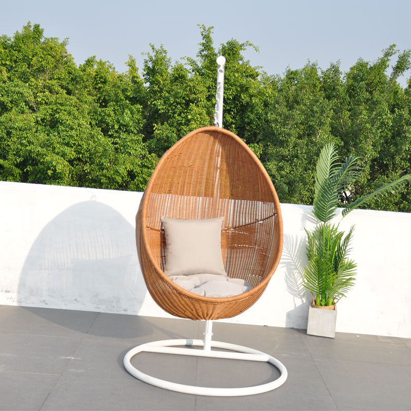 Silla de mimbre en forma de huevo de huevo de hamaca de jardín Garden Hammock Hanging Chair Wicker Egg Shaped Chair