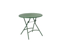 Sturdy DIA80 Round Green Steel Outdoor Folding Table